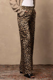 27 Miles Malibu Delma Silk Wide Leg Cargo Pant in Loepard;Silk Cargo Trouser Pant;Leopard Print Silk Cargo Pant; 