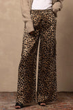 27 Miles Malibu Delma Silk Wide Leg Cargo Pant in Loepard;Silk Cargo Trouser Pant;Leopard Print Silk Cargo Pant; 