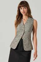 ASTR the Label Delphia Vest Style ACT18267T in Black Speckle; 