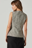 ASTR the Label Delphia Vest Style ACT18267T in Black Speckle; 