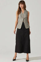 ASTR the Label Delphia Vest Style ACT18267T in Black Speckle; 