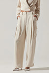 ASTR the Label Denison High Waisted Cargo Pants Style ACP7310 in Bone;Dress Cargo Trouser Pant; Winter White Cargo Pant