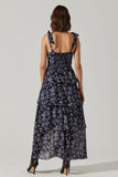 ASTR the Label Mellorie Floral Tiered Maxi Dress style ACDR102393 in Navy Grey Floral;Wedding Guest Dress;Fall Guest Dress;Event Dress; 