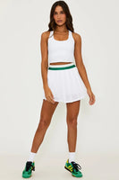 Beach Riot Irina Skirt Style BR49268S5 COWH in Courtside White; Pleated active tennis skirt