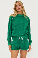 Beach Riot Clothing Greer Top Style BR49281S5 FOPA in forest park green; Green Spring Velour Top