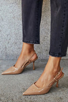 Billini Shoes Isabel Slingback heel in taupe Patent;Sling Back Pump;Fall Sling Back; 