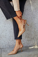 Billini Shoes Isabel Slingback heel in taupe Patent;Sling Back Pump;Fall Sling Back; 