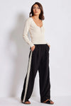 Bishop and Young Clothing Ford Pull-on Pant Style K1FPW2872C in Black; Black Side Striped Sporty Chic Pull-on pant