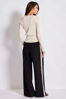 Bishop and Young Clothing Ford Pull-on Pant Style K1FPW2872C in Black; Black Side Striped Sporty Chic Pull-on pant