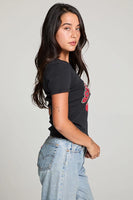 CHaser Brand Clothing Rolling Stones Classic Logo Tee Style CWA412-RST065 in True Black;Rolling Stones T-Shirt; 