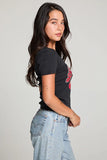 CHaser Brand Clothing Rolling Stones Classic Logo Tee Style CWA412-RST065 in True Black;Rolling Stones T-Shirt; 