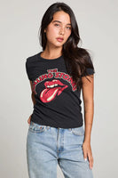 CHaser Brand Clothing Rolling Stones Classic Logo Tee Style CWA412-RST065 in True Black;Rolling Stones T-Shirt; 