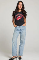 CHaser Brand Clothing Rolling Stones Classic Logo Tee Style CWA412-RST065 in True Black;Rolling Stones T-Shirt; 