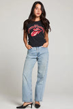 CHaser Brand Clothing Rolling Stones Classic Logo Tee Style CWA412-RST065 in True Black;Rolling Stones T-Shirt; 