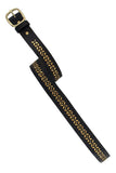 Calleen Cordero Designs Sula Belt in Black with Brass; Hand Made Brass Studded Leather Belt