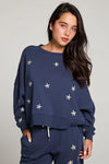 Daisy Embroidery Long Sleeve PulloverDaisy Embroidered Sweatshirt; 