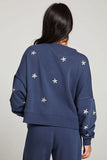 Daisy Embroidery Long Sleeve PulloverDaisy Embroidered Sweatshirt; 