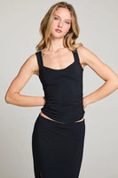 Chaser Brand Clothing Mila Licorice Black Tank Top Style CWA469-LICRCE in Licorice; 