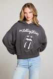 Chaser Brand Clothing The Rolling Stones Stitched Tongue Logo Pullover Hoodie Style CWA452-RST051 in faded black; 