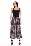 Deborah Viereck Clothing Bill Pant in Info; cropped wide leg pant; brown multicolor flowycropped wide leg pant; 