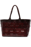 Dragon Diffusion Japan Tote with Woven Handles Style 8151WH in Black and in dark Brown;Woven Leather Tote Bag; 