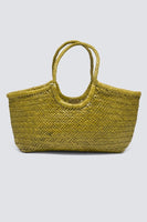 Dragon Diffusion Nantucket Bag Style 8892 in Bamboo Green;Hand Woven Real Leather Handbag;Green Woven Leather Totebag; 