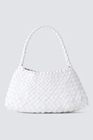 Dragon Diffusion ROSANNA Bag Style 8943 in White;Hand Woven Real Leather Handbag;White Woven Leather Handbag; 