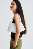 Dragon Diffusion ROSANNA Bag Style 8943 in White;Hand Woven Real Leather Handbag;White Woven Leather Handbag; 