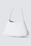 Dragon Diffusion ROSANNA Bag Style 8943 in White;Hand Woven Real Leather Handbag;White Woven Leather Handbag; 