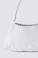 Dragon Diffusion ROSANNA Bag Style 8943 in White;Hand Woven Real Leather Handbag;White Woven Leather Handbag; 