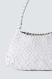 Dragon Diffusion ROSANNA Bag Style 8943 in White;Hand Woven Real Leather Handbag;White Woven Leather Handbag; 