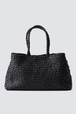 Dragon Diffusion Vintage Mesh Tote Style 8949 in Black; Woven Leather Tote Bag; Dragon Diffusion Woven Leather Ba