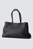 Dragon Diffusion Vintage Mesh Tote Style 8949 in Black; Woven Leather Tote Bag; Dragon Diffusion Woven Leather Ba