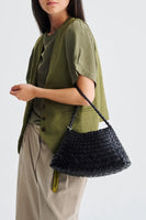 Dragon Diffusion Rosanna Style 8943 in Black;Woven Leather Handbag;Dragon Diffusion Bags; 