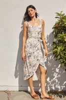 Dress Forum Clothing Sail Away With Me Tulip Hem Midi Wrap Dress Style FFD11527-P1869 in Oceanside Print;Tropical Getaway Print Wrap Dress; 