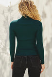 Dress Forum Clothing Turtleneck Ribbed Long Sleeve Sweater Style FWT11232 in Dark Sea; 