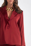 Elan CLothing Analese Blazer Style PS8238 in Maroon; Red Holiday Blazer; Office Holiday Style