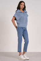 Elan Clothing Allie Zip Up Style SW11444 in Blue; 