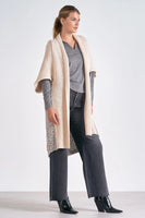 Elan Clothing Cliff Oversized Cardigan Style SW10950-A OW in off white;Over Sized Long Knit Cardigan;Fall Knit Long Cardigan; 