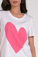 Elan Clothing Heart Tee Style NumberSMP10997 in White Heart;White Tee With a Pink Heart; 