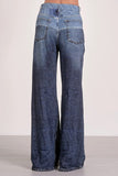 Elan Clothing Jade Sweatpant Jean Style JF2359 DN-2Tone in Denim 2 Tone; 2-tone wide leg denim pant