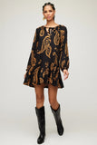 Fifteen Twenty Clothing Stella Mini Dress Style 3F11601 PAI in Paisley;black paisley dress; 