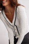 Free PEople Clothing TIPTON CARDI Style OB2133556 in ivory combo; 