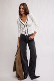 Free PEople Clothing TIPTON CARDI Style OB2133556 in ivory combo; 