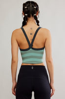 Free People Movement All Clear Striped Cami Style OB2098661 in Sage Combo;  Activewear style tank Top