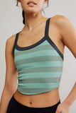 Free People Movement All Clear Striped Cami Style OB2098661 in Sage Combo;  Activewear style tank Top