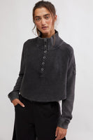 Free PEople Movement So Fly Henley Pullover Style OB2120926 in White and Black; 