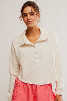 Free PEople Movement So Fly Henley Pullover Style OB2120926 in White and Black; 