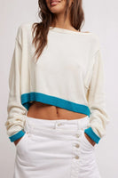 Free People Clothing We The Free into the blue pullover Style OB1984547 in Tropical Blue Combo