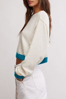 Free People Clothing We The Free into the blue pullover Style OB1984547 in Tropical Blue Combo